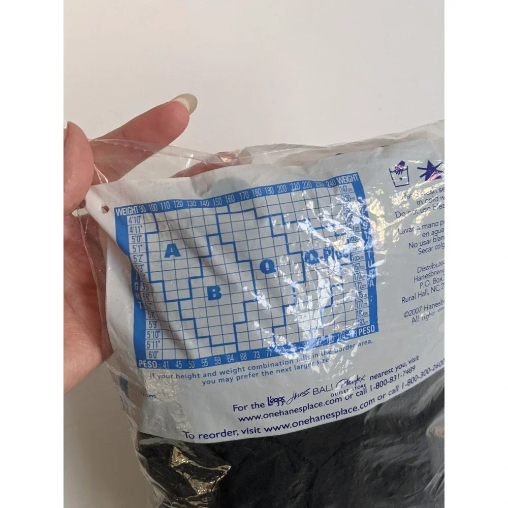 NOS L'eggs Sheer Energy Control Top Pantyhose 6 Pair Pack Size Q Black 17 Sealed